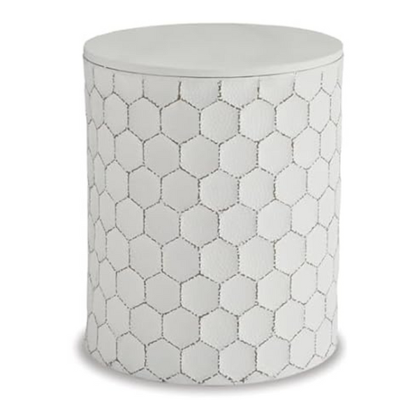 Ashley Polly Geometric Honeycomb Indoor & Outdoor Accent Stool