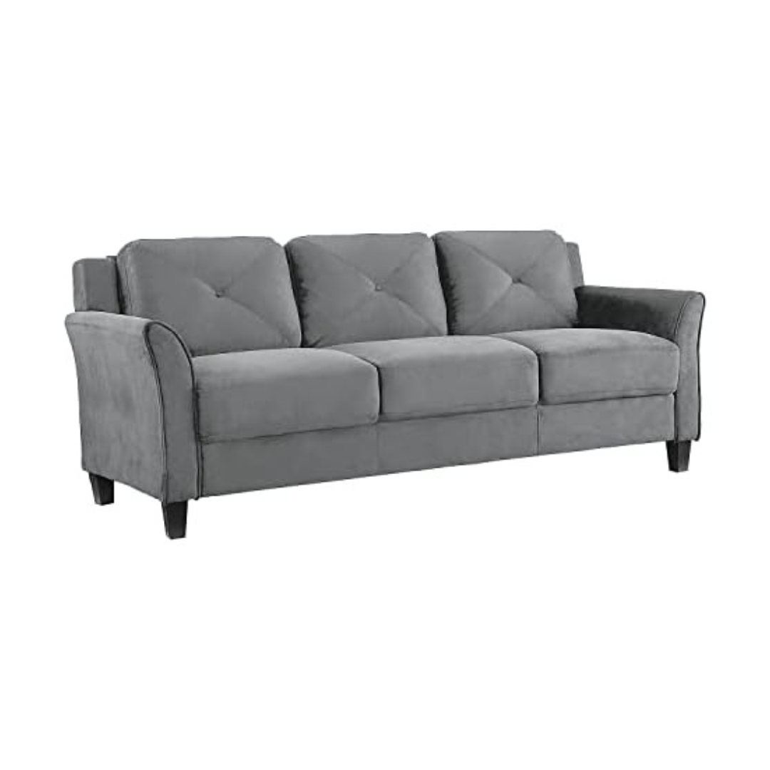 Lifestyle Solutions Collection Grayson Micro-Fabric Sofa (Dark Grey)