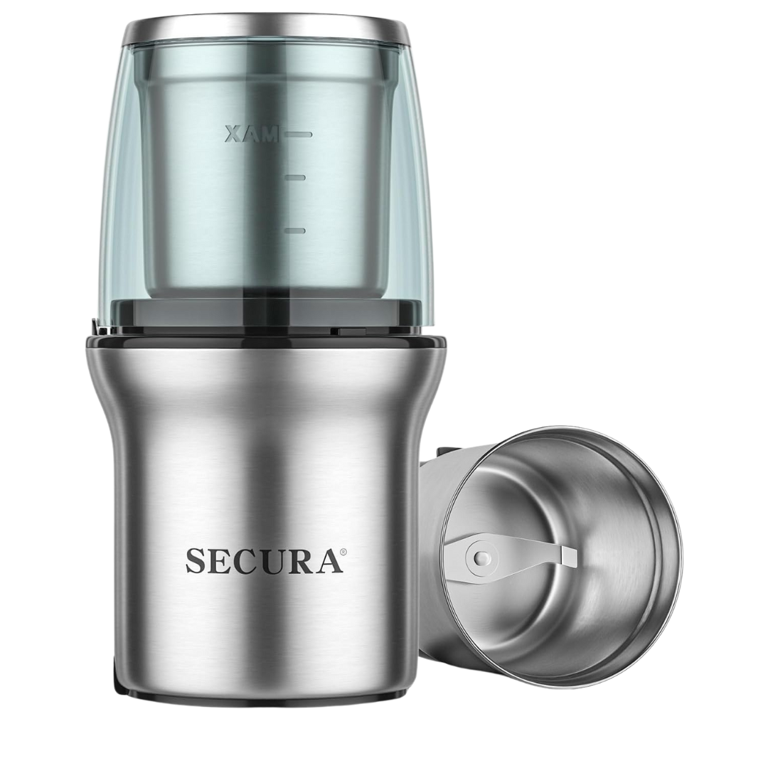 Secura Electric Coffee & Spice Grinder With Stainless Steel Blades