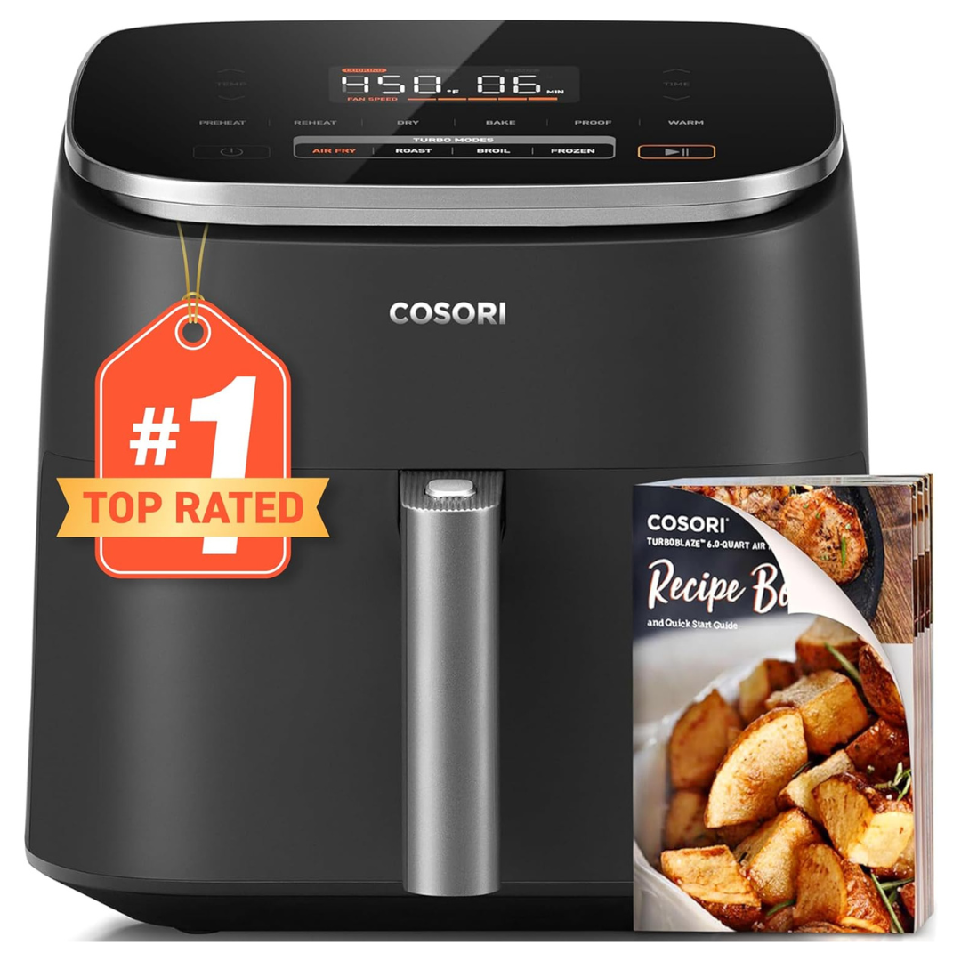 COSORI Non-stick 6.0-Quart Large & Compact Fast Turbo Modes Air Fryer