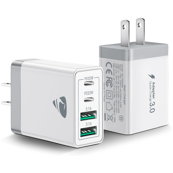 2-Pack Aiminu 40W Fast USB-C Wall Charger