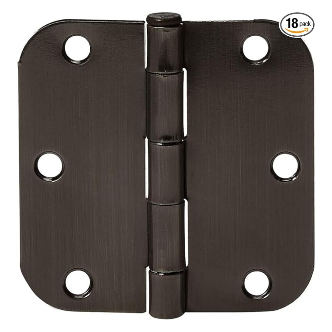 18-Pack Amazon Basics Rounded 5/8 Radius Interior Door Hinges (3.5" x 3.5")