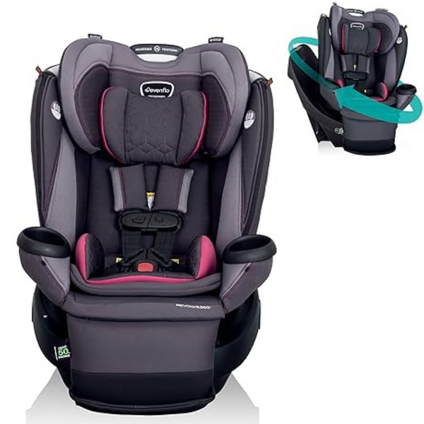 Evenflo Revolve360 Extend All-In-One Rotational Car Seat (Rowe Pink)