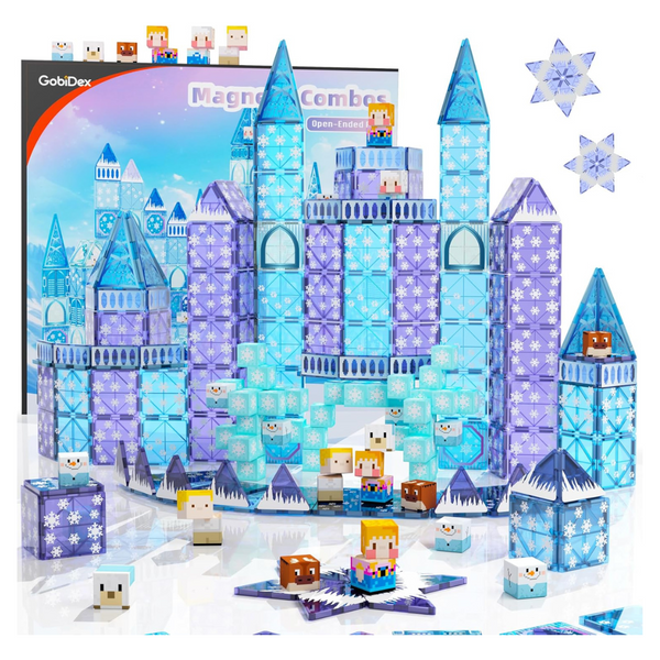 GobiDex 102 Pcs 2-In-1 Frozen Magnetic Tiles And Cubes