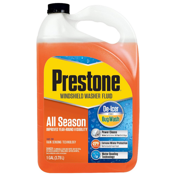 Prestone AS658 Deluxe 2-In-1 Windshield Washer Fluid, 1 Gallon