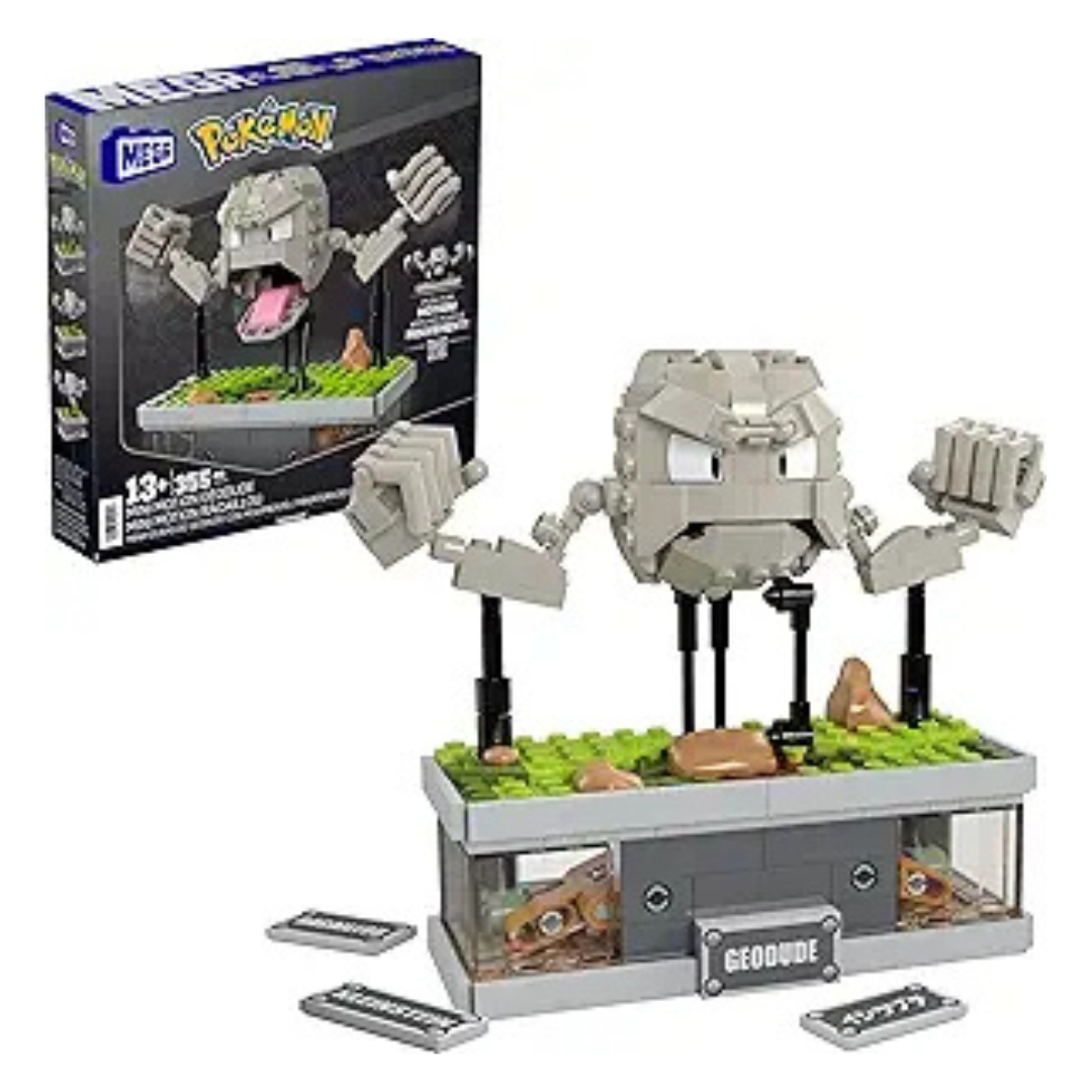 343-Piece Mega 5" Tall Mini Motion Geodude Pokemon Building Toys Set