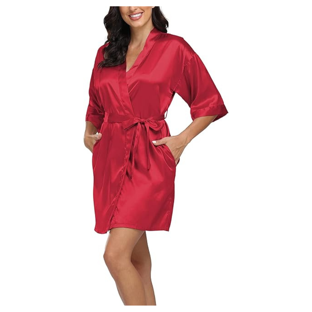 Women's Satin Silk Kimono Bathrobe