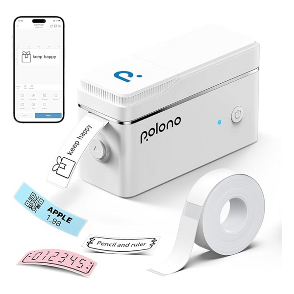 Polono P31S Portable Bluetooth Thermal Label Printer With Tape