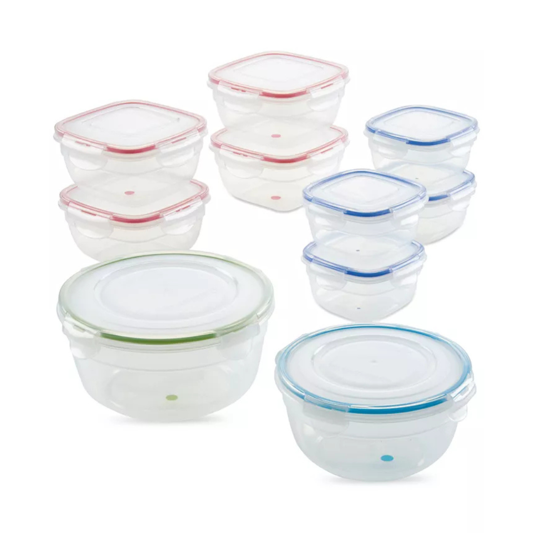 Lock n Lock Easy Essentials Color Mates 20-Piece Food Storage Container Set