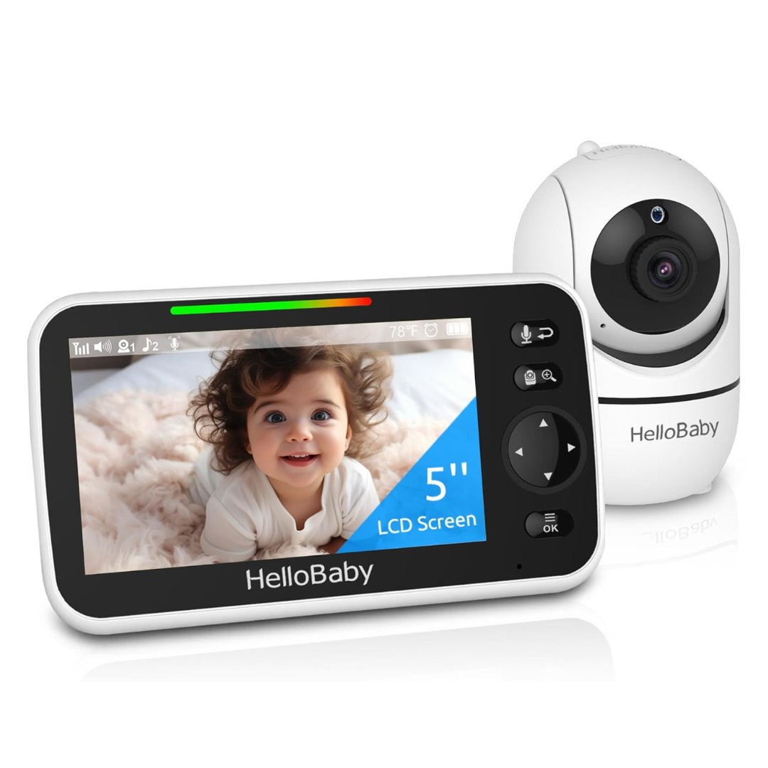 HelloBaby HB6550pro 5" Video Baby Monitor With Pan-Tilt-Zoom Video