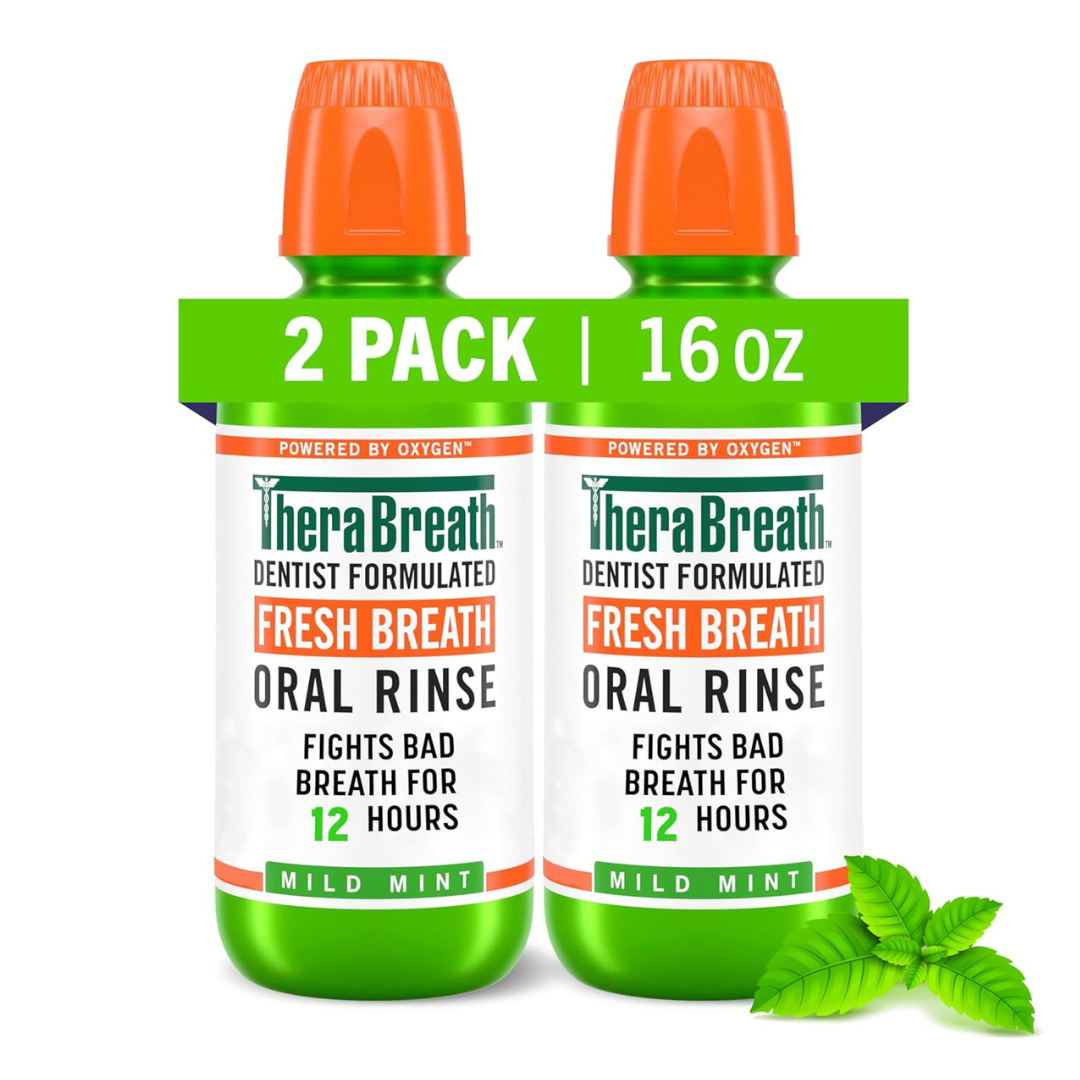 2-Pack TheraBreath 16Oz Fresh Breath Oral Rinse