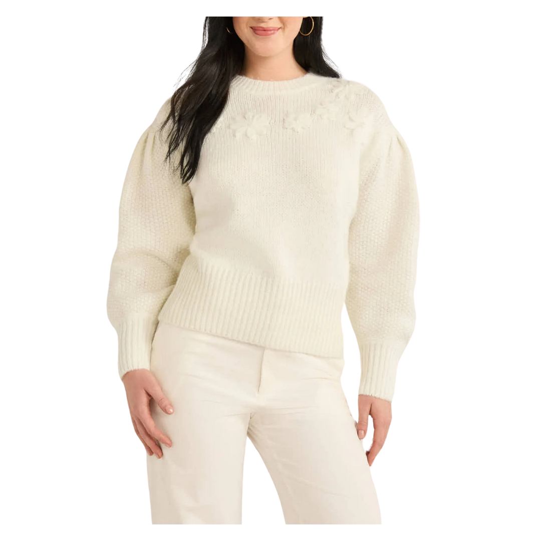 Free Assembly Women's Embroidered Flower Sweater (Various Size)