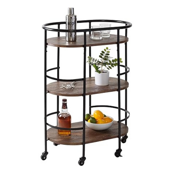 Honey Can Do 3-Tier Rolling Bar & Serving Cart