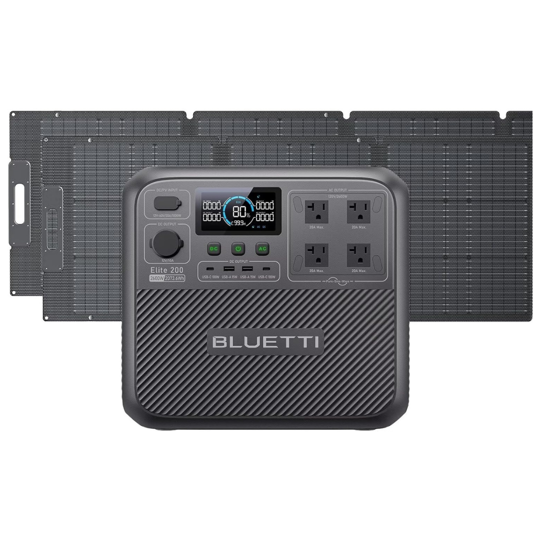 BLUETTI Elite 200 V2 Solar Generator With 2 200W Solar Panels