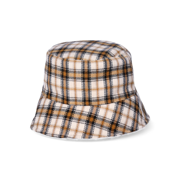 No Boundaries Women's Reversible Plaid Bucket Hat (2 Colors)