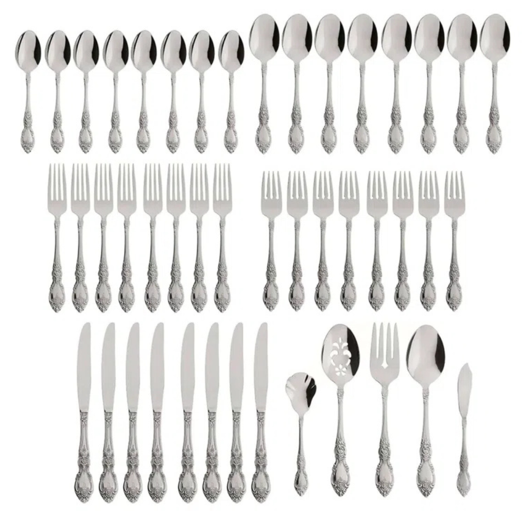 45-Piece Oneida Wordsworth Stainless Steel Flatware Set (Service for 8)