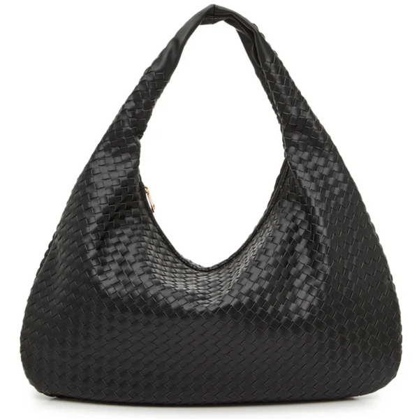 Crown Vintage Synthetic Top Zipper Closure Woven Hobo Bag