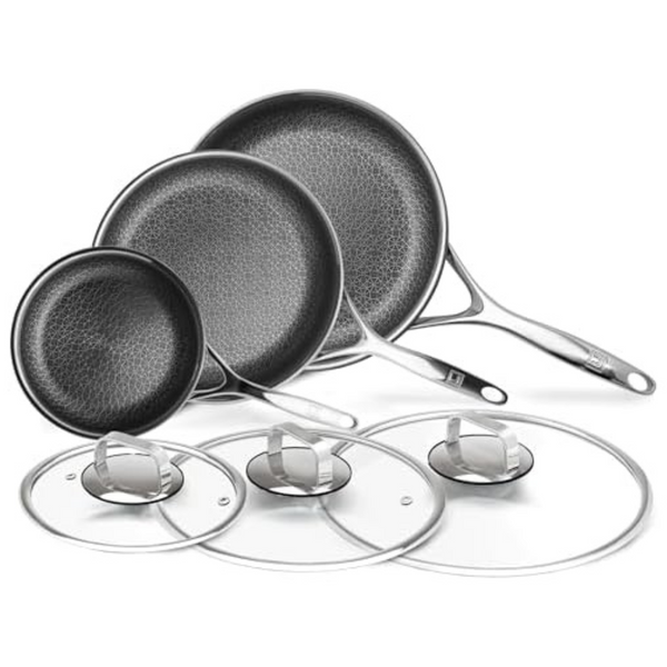 Livwell DiamondClad Nonstick Stainless Steel Cookware Fry Pan Set