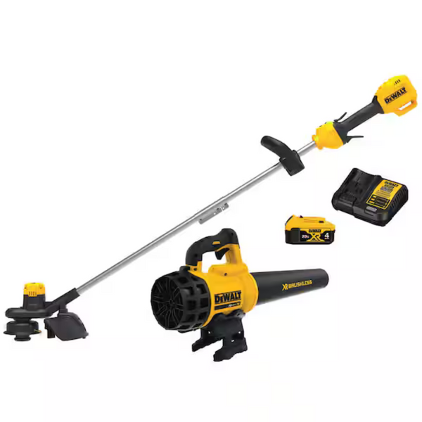 Dewalt 20v Max Cordless Battery Powered String Trimmer & Blower Combo Kit