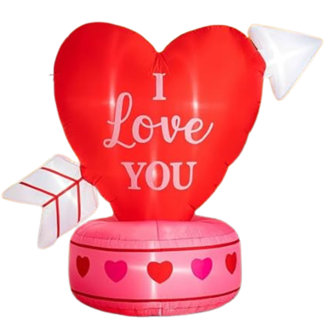 5ft Glitzhome Inflatable Light Up Valentine's Heart With Arrow