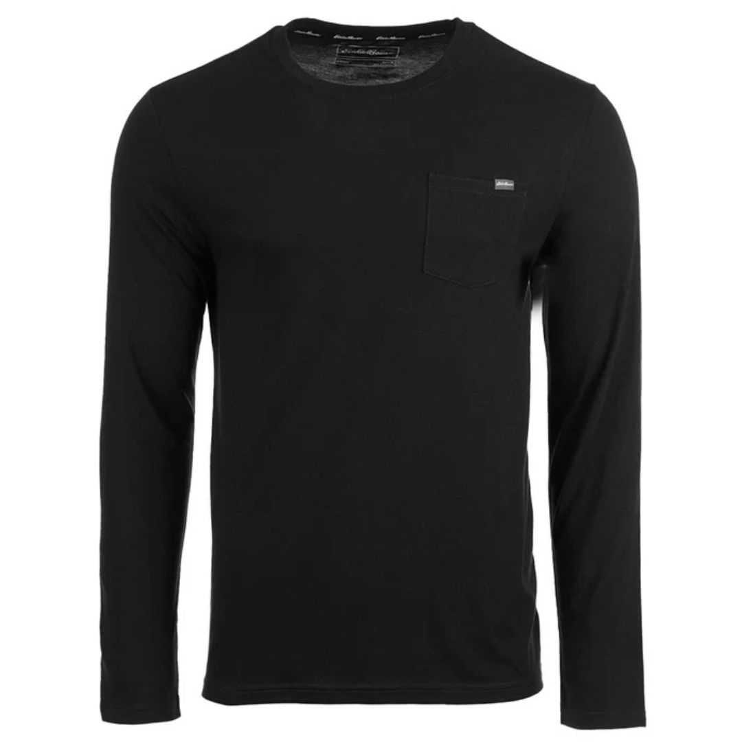 Eddie Bauer Men's Long Sleeve Jersey Crew With Chest Pocket