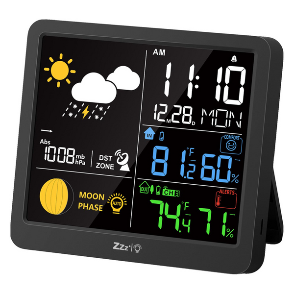 MeesMeek 6.69" LCD Wireless Sensor Weather Station With Alarm Function