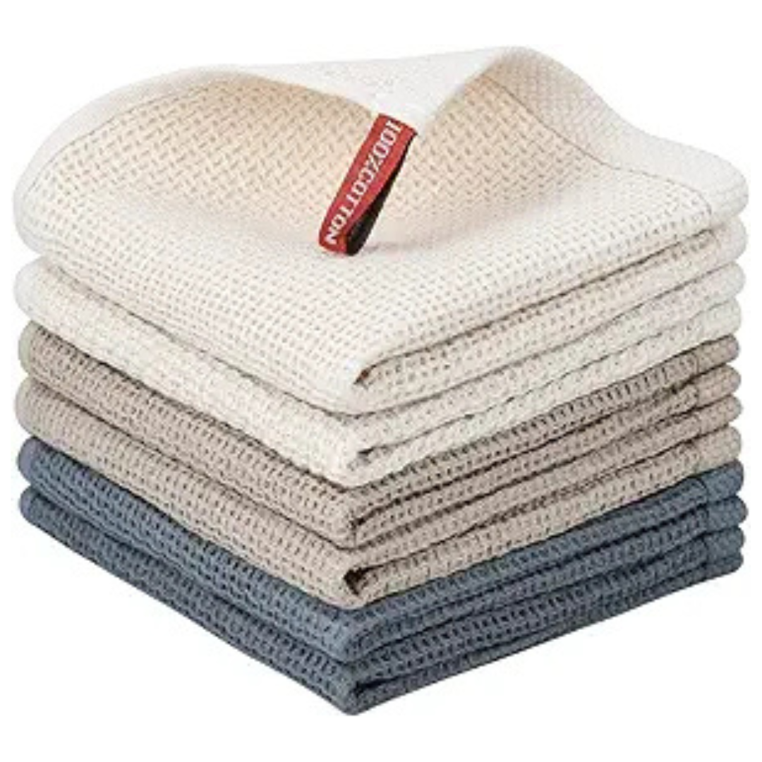 6-Pack Nialnant 12'' x 12'' Cotton Kitchen Towels And Dishcloths