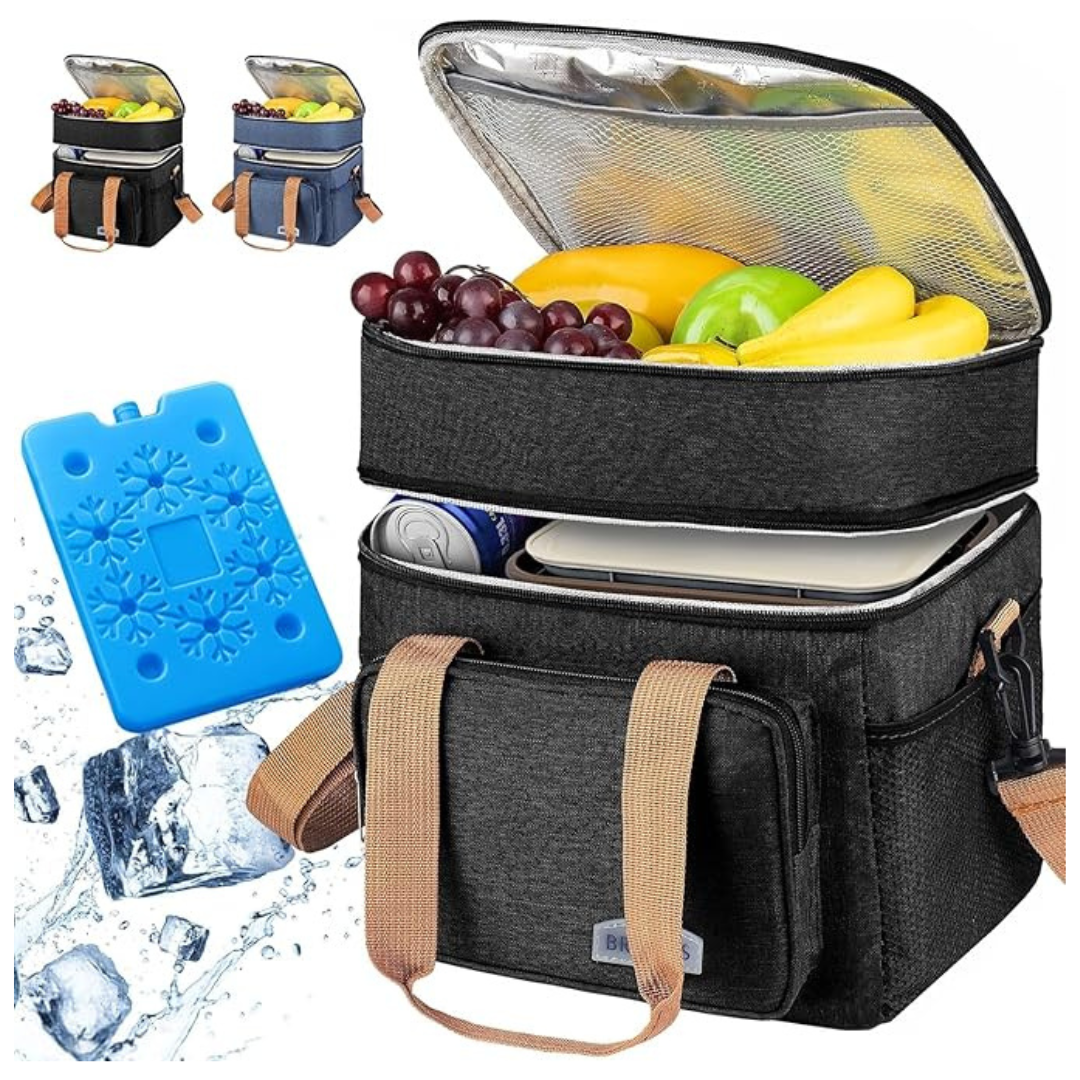 Unisex Double Layer Large Capacity Thermal Lunch Box (2 Colors)