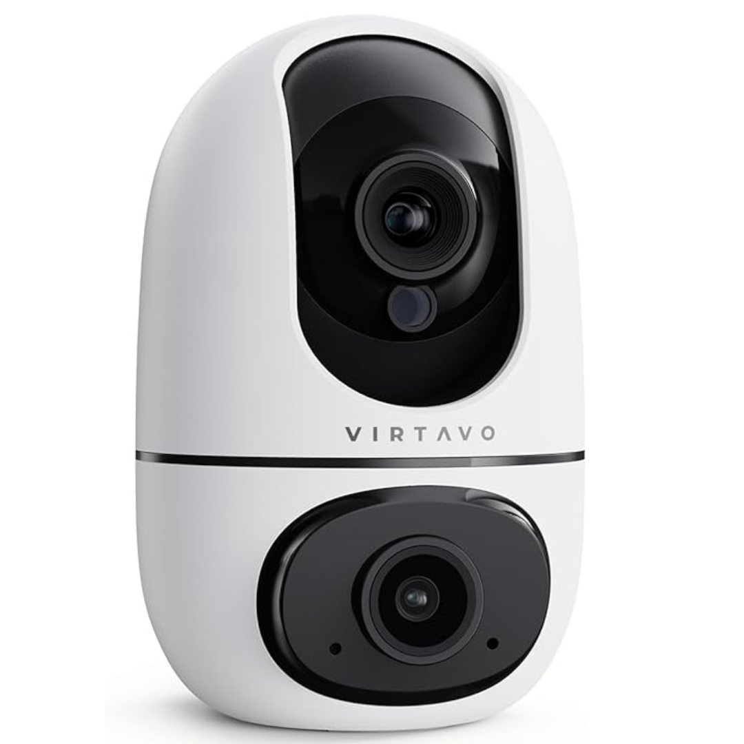 Dual-Lens & Split View Baby Monitor Security Camera With 2-Way Audio