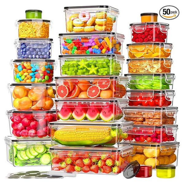 50-Piece Kemethy Airtight Food Storage Containers Set With Lids