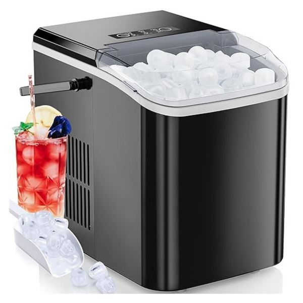 26.5lbs Portable Countertop Ice Cube Maker With Scoop & Bucket