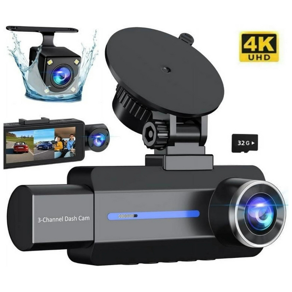 4K/2.5K+1440P 3 Channel Dash Cam