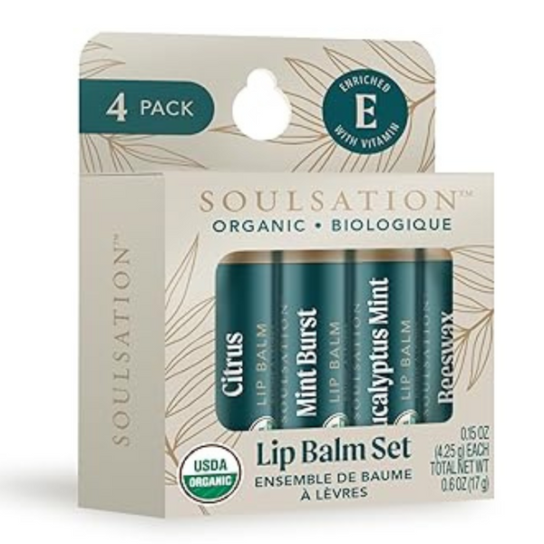 4-Pack Soulsation Organic Lip Balm Set