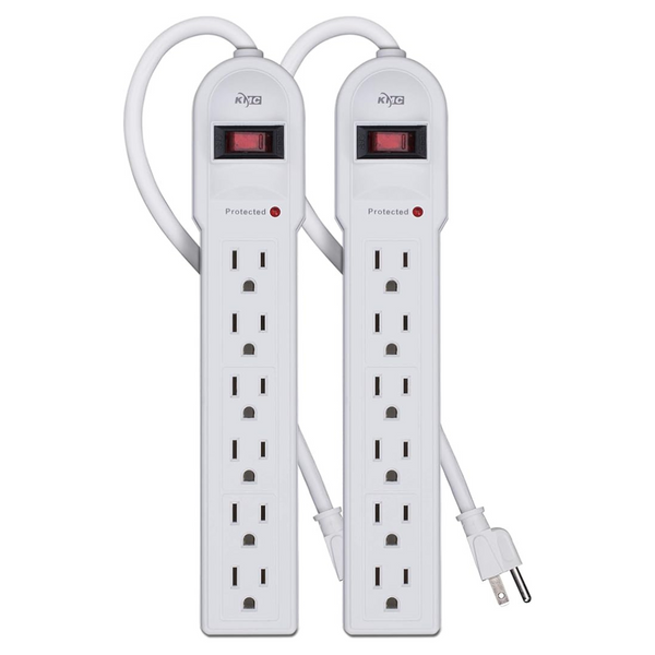 KMC 6-Outlet Surge Protector Power Strip (2-Pack)