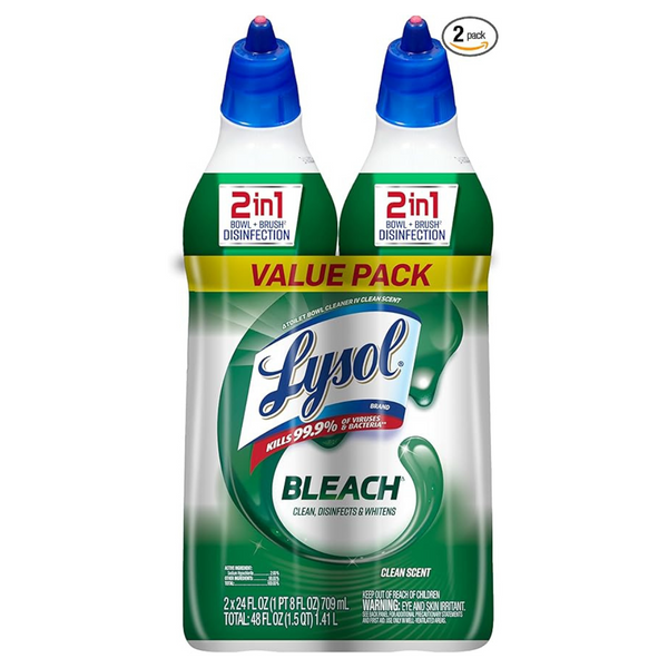 Lysol Toilet Bowl Cleaner W. Bleach, 48oz (2x24oz)