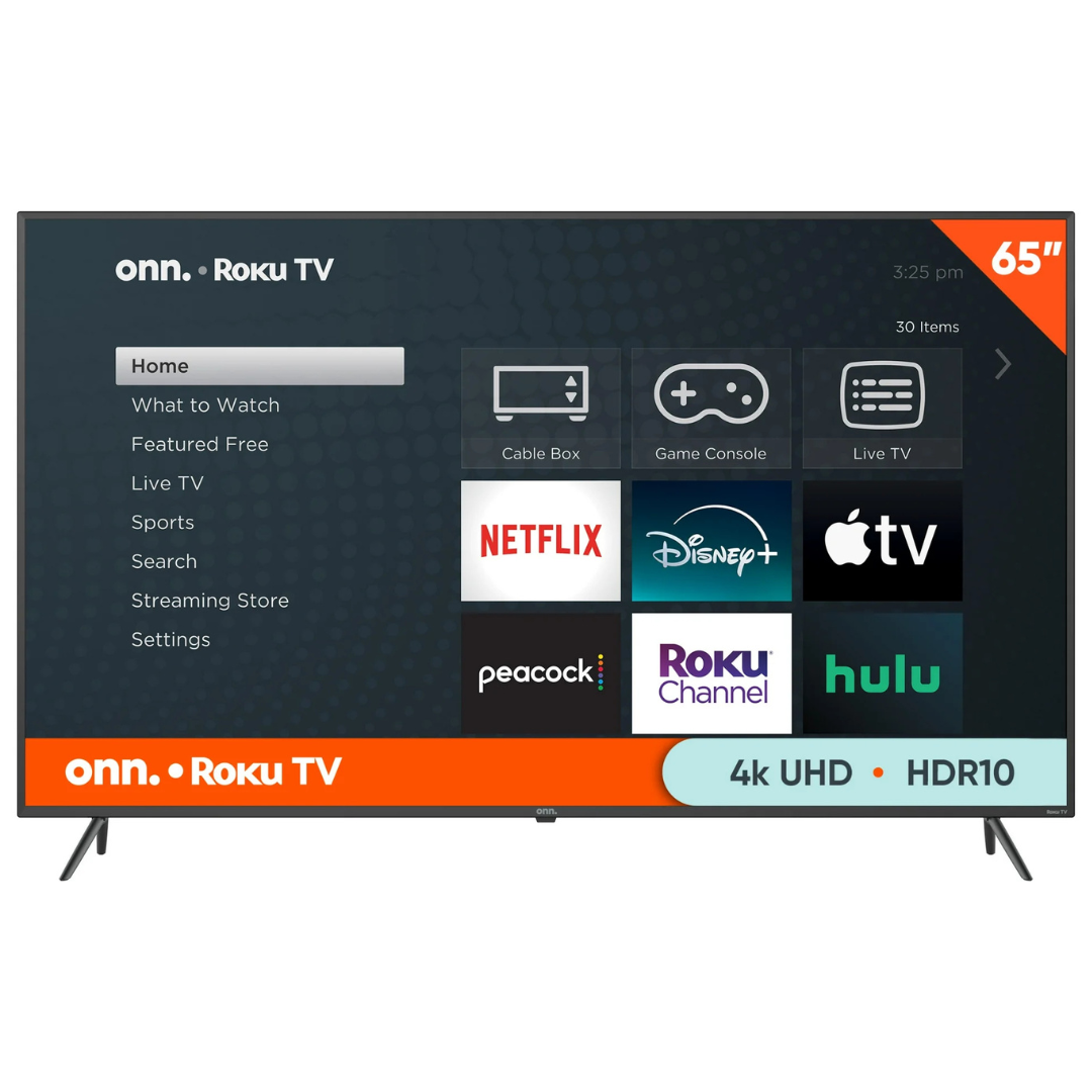 Onn 65" 4K Ultra HDR Smart LED Roku TV (100012587)