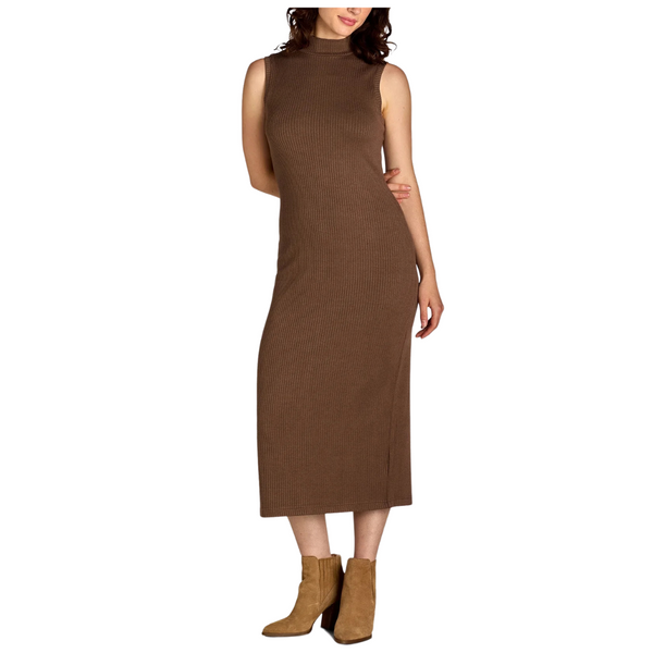 Nine.Eight Women's Ribbed Mock Neck Midi Dress (Various)