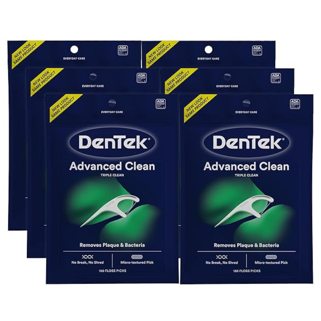 6-Pack Of 150 Count DenTek Triple Clean Advanced Floss Picks