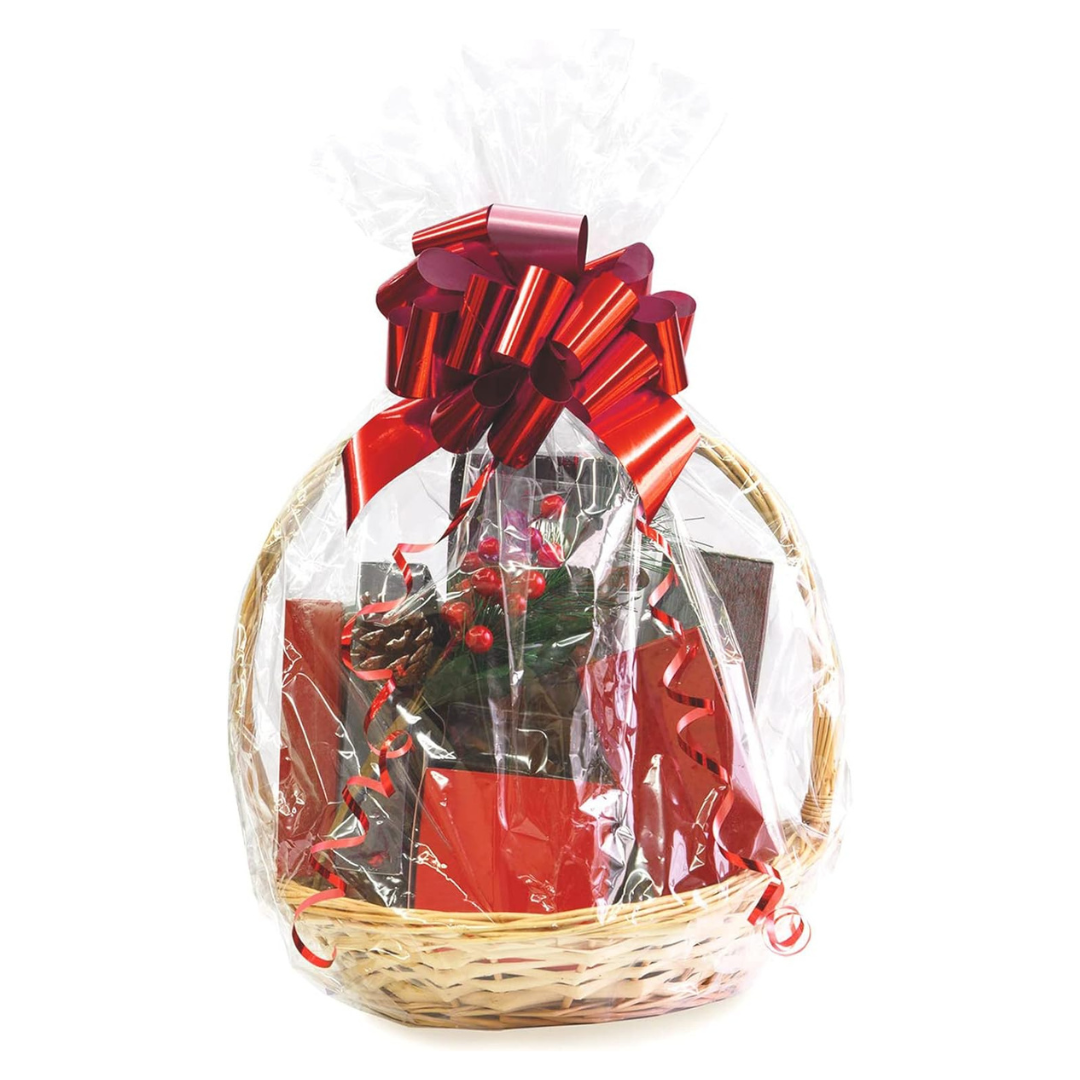 10-Piece 30" x 30" Valentine's Day Large Cellophane Basket Bag Gift