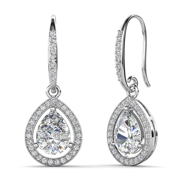 Cate & Chloe Isabel 18k White Gold Teardrop Female Earrings