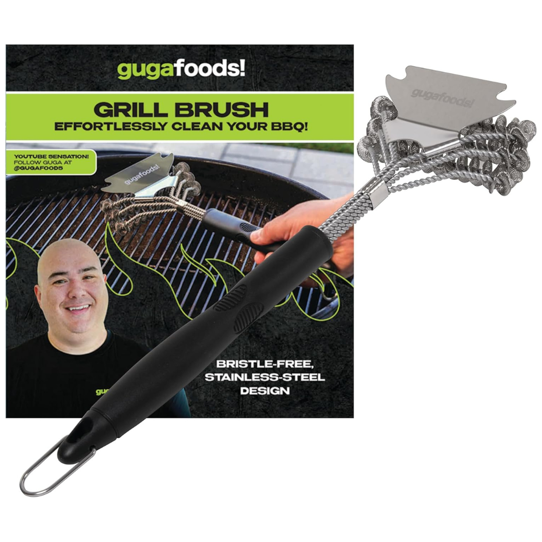 Guga Foods Stainless-Steel Bristle Free Grill Brush & Scraper