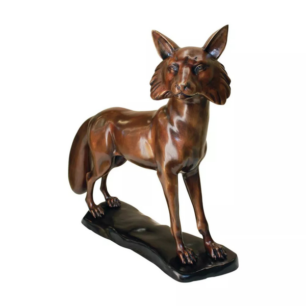 Design Toscano The Wary Standing Fox Cast Bronze Garden Statue