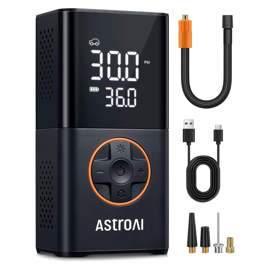 AstroAI L7 Tire Inflator Portable Air Compressor With LED Lights Air Pump