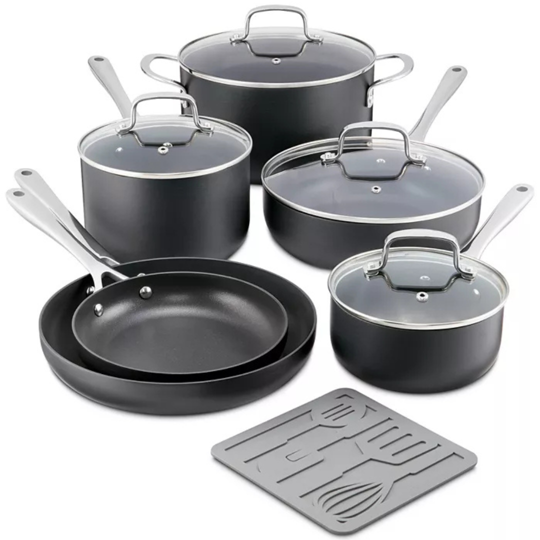 11-Piece The Cellar Hard-Anodized Aluminum Nonstick Cookware Set