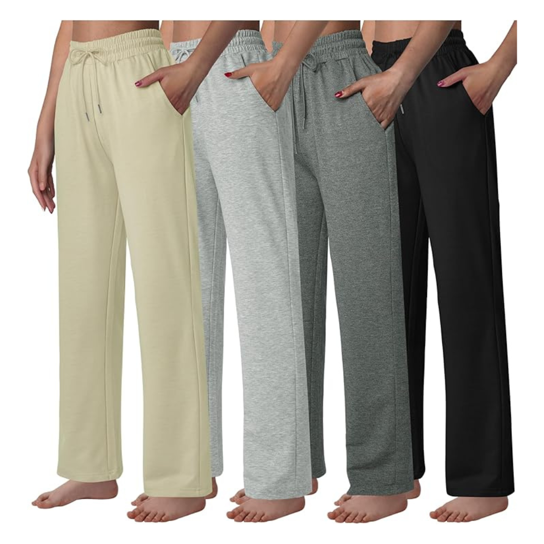 4-Pack Women's Loose Casual High Waist Lounge Pant (Various)