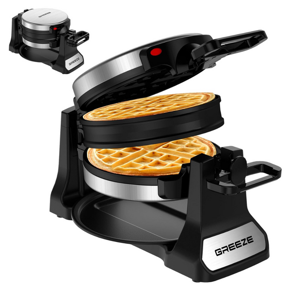 1400W Stainless Steel Double Layer Belgian Waffle Maker