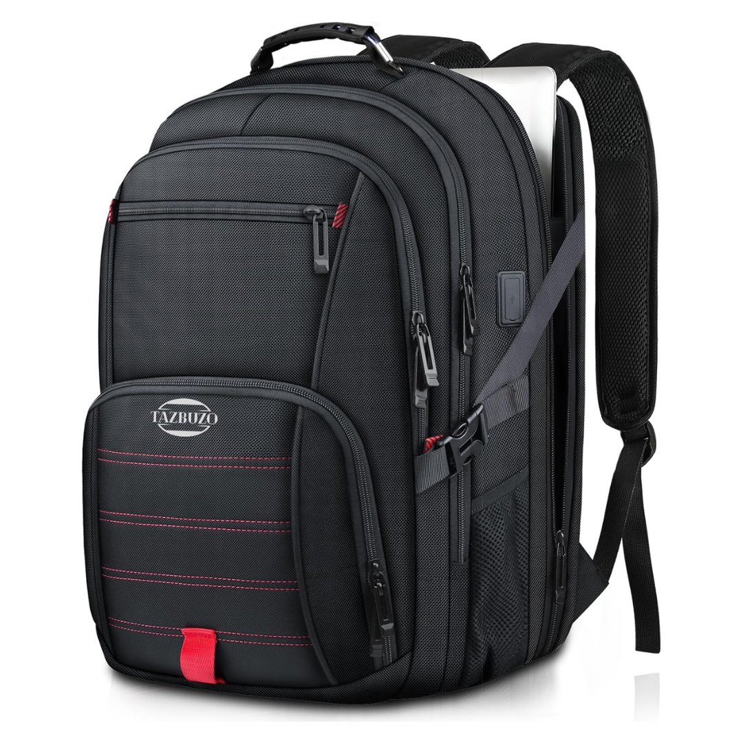 Men's 17.3" 50L Water Resistant Laptop Backpack W/ USB Port