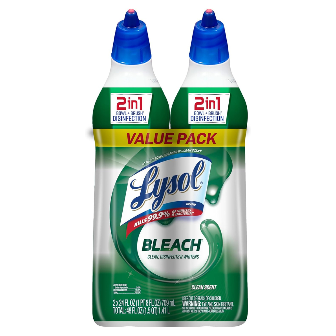 Lysol Toilet Bowl Cleaner W. Bleach, 48oz (2x24oz)