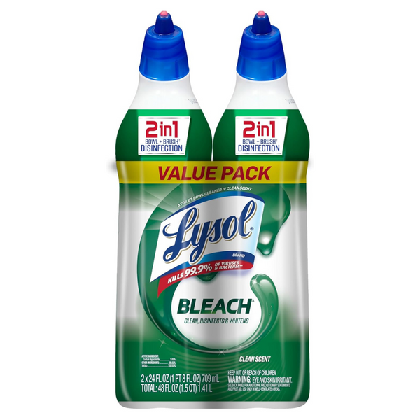 Lysol Toilet Bowl Cleaner W. Bleach, 48oz (2x24oz)