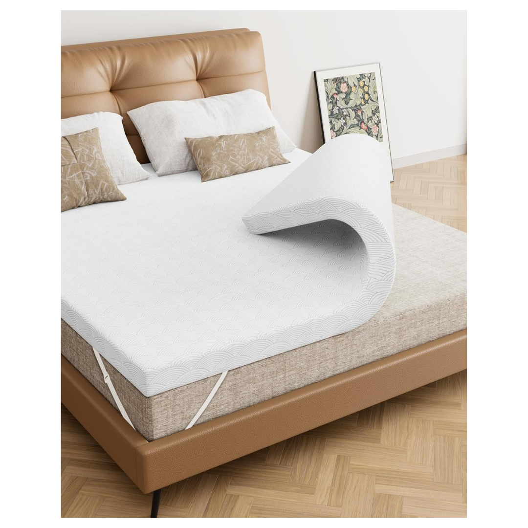 Zenzy 2" Twin Removable Washable Firm Memory Foam Mattress Topper